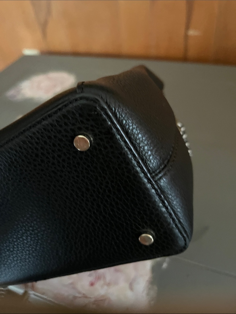 kate spade Black Pebbled Leather Shoulder Bag with Black-and-White Woven Strap - Picture 16 of 16